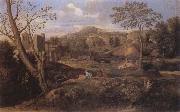 Nicolas Poussin Landscape with Three Men oil painting reproduction